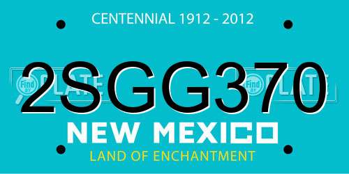 2SGG370 New Mexico License Plate