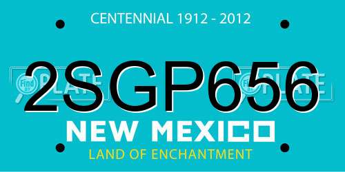 2SGP656 New Mexico License Plate