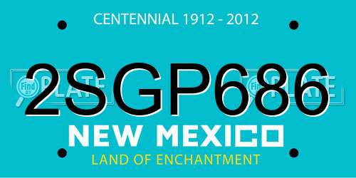 2SGP686 New Mexico License Plate