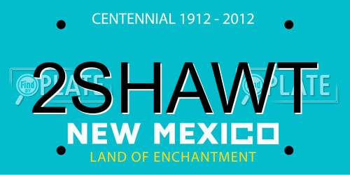 2SHAWT New Mexico License Plate