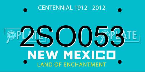 2SO053 New Mexico License Plate