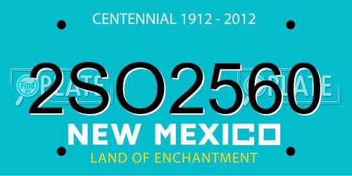 2SO2560 New Mexico License Plate
