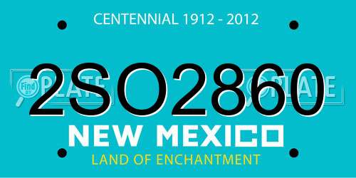 2SO2860 New Mexico License Plate