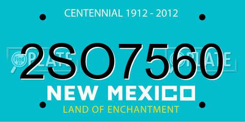 2SO7560 New Mexico License Plate