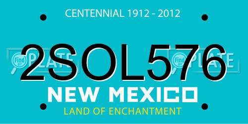 2SOL576 New Mexico License Plate