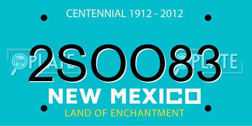 2SOO83 New Mexico License Plate