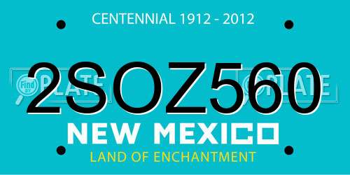 2SOZ560 New Mexico License Plate