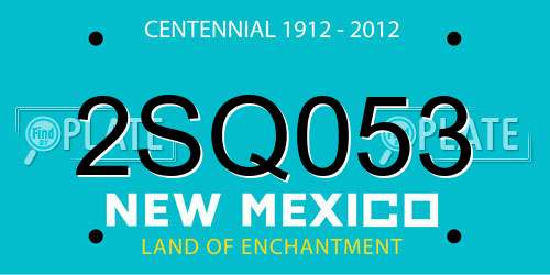 2SQ053 New Mexico License Plate