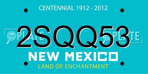 2SQQ53 New Mexico License Plate