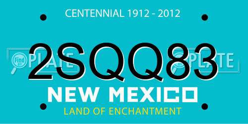 2SQQ83 New Mexico License Plate