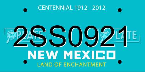2SS0921 New Mexico License Plate
