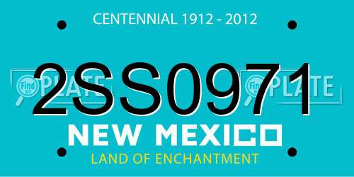 2SS0971 New Mexico License Plate