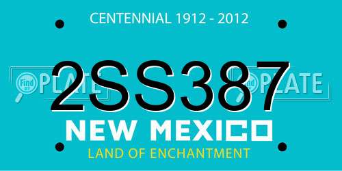 2SS387 New Mexico License Plate