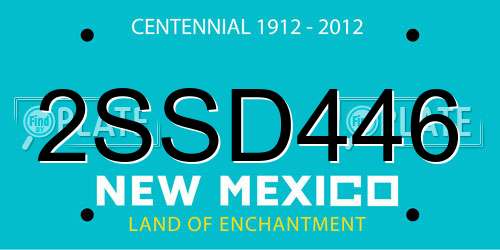 2SSD446 New Mexico License Plate
