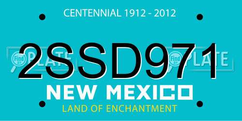 2SSD971 New Mexico License Plate