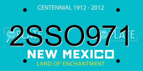 2SSO971 New Mexico License Plate