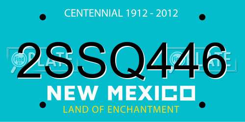2SSQ446 New Mexico License Plate