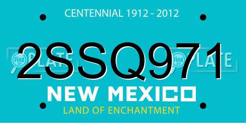 2SSQ971 New Mexico License Plate