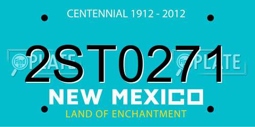 2ST0271 New Mexico License Plate