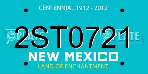 2ST0721 New Mexico License Plate