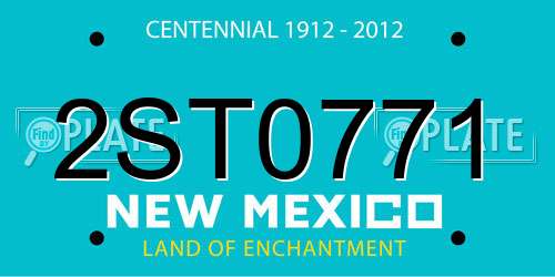 2ST0771 New Mexico License Plate