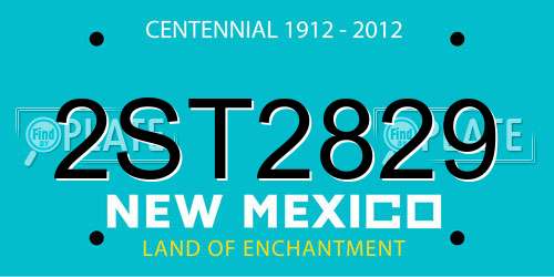 2ST2829 New Mexico License Plate