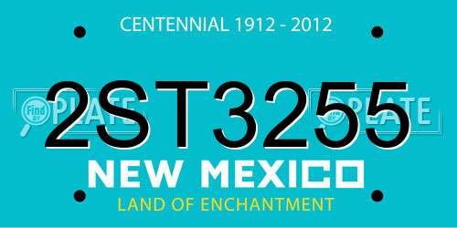 2ST3255 New Mexico License Plate