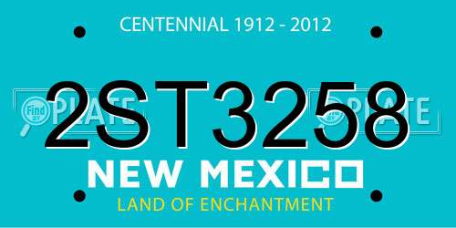 2ST3258 New Mexico License Plate
