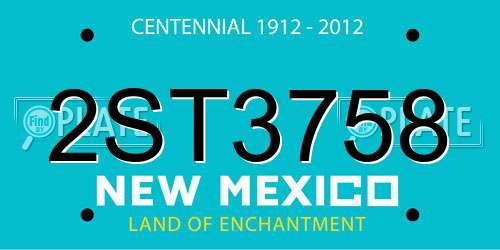 2ST3758 New Mexico License Plate