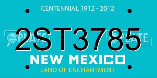 2ST3785 New Mexico License Plate