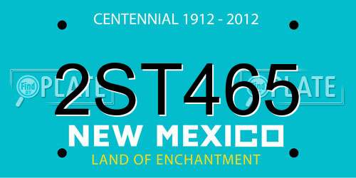 2ST465 New Mexico License Plate