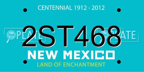 2ST468 New Mexico License Plate
