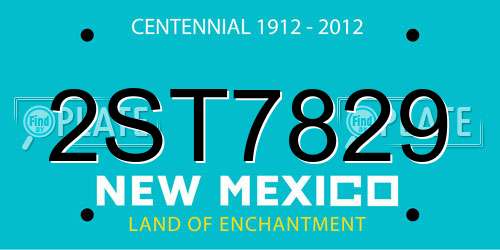 2ST7829 New Mexico License Plate
