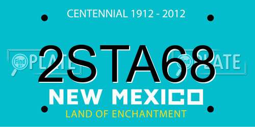 2STA68 New Mexico License Plate