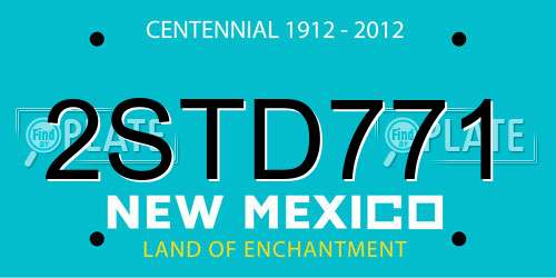 2STD771 New Mexico License Plate