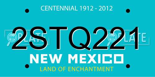 2STQ221 New Mexico License Plate