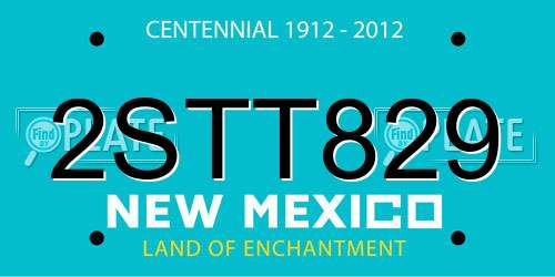 2STT829 New Mexico License Plate