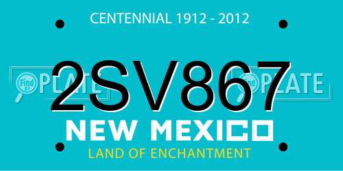 2SV867 New Mexico License Plate