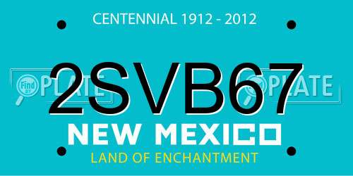 2SVB67 New Mexico License Plate