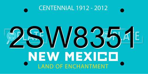 2SW8351 New Mexico License Plate