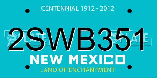2SWB351 New Mexico License Plate