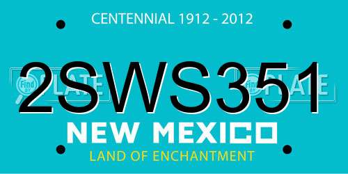 2SWS351 New Mexico License Plate