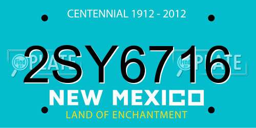 2SY6716 New Mexico License Plate