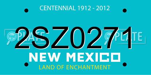 2SZ0271 New Mexico License Plate