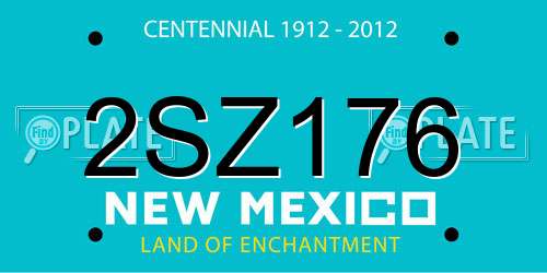 2SZ176 New Mexico License Plate