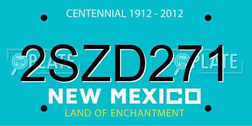 2SZD271 New Mexico License Plate