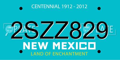 2SZZ829 New Mexico License Plate