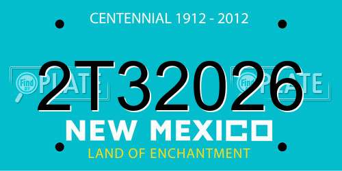 2T32026 New Mexico License Plate