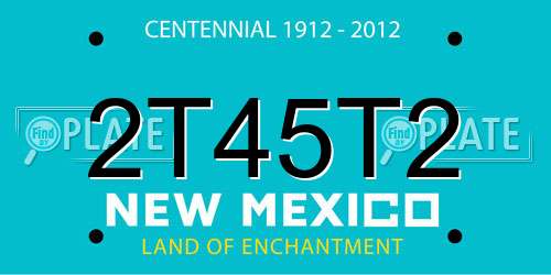 2T45T2 New Mexico License Plate