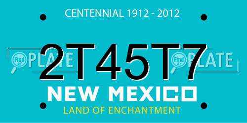 2T45T7 New Mexico License Plate